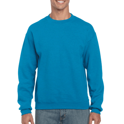 Unisex Gildan Cotton Crew Neck Sweaters sold by RQC Supply Canada. Antique Sapphire colour shown here.