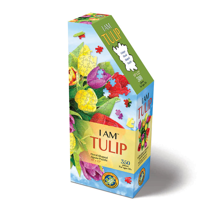 I am Tulip Jigsaw Puzzle Floral shaped sold by RQC Supply Canada an arts and craft  and hobby store located in Woodstock, Ontario