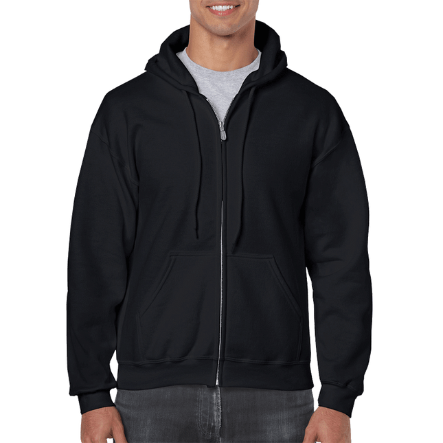 18600 Adult Full Zip Hoodie - Unisex Hooded Sweatshirt - Gildan 50/50
