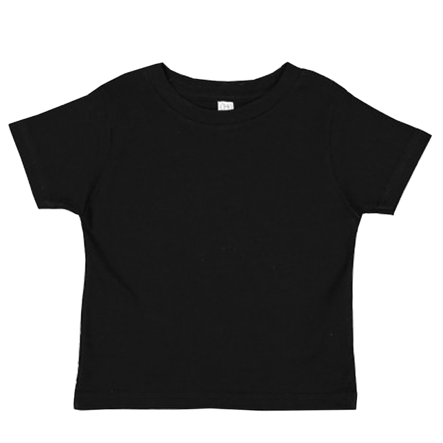 3321 Rabbit Skins Toddler Fine Jersey Tshirts shown in Black sold by RQC Supply Canada located in Woodstock, Ontario