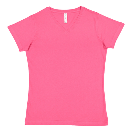 3507 Lat Ladies Hot Pink Cotton V Neck sold by RQC Supply Canada