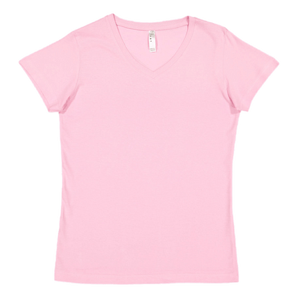 3507 Lat Ladies Cotton Light Pink V Neck sold by RQC Supply Canada
