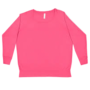 3862 Hot Pink Ladies Curvy Slouchy Fr Trry Sweatshirt Sold By RQC Supply Canada