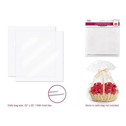 22" x 25" Clear Basket Cello Bags sold by RQC Supply Canada
