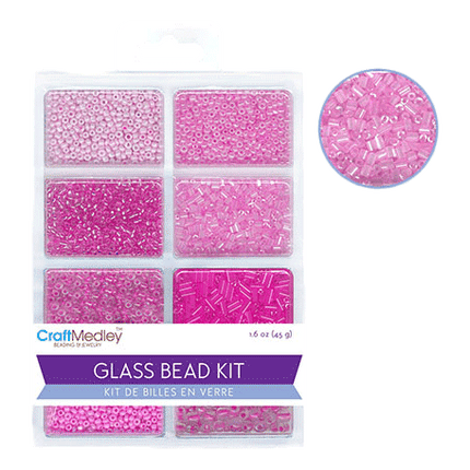 Glass beads Craft Medley brand, showing Blush available for sale sold by RQC Supply Canada.