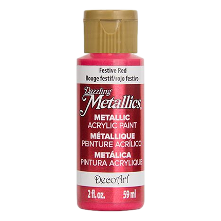 Festive Red Dazzling Metallics DecoArt Acrylic Paint sold by RQC Supply Canada