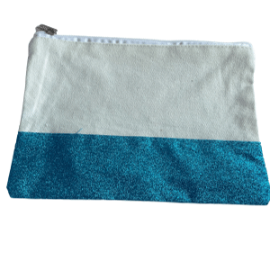 Teal Blue Glitter Cosmetic Bags, perfect for bridesmaid gifts sold by RQC Supply Canada