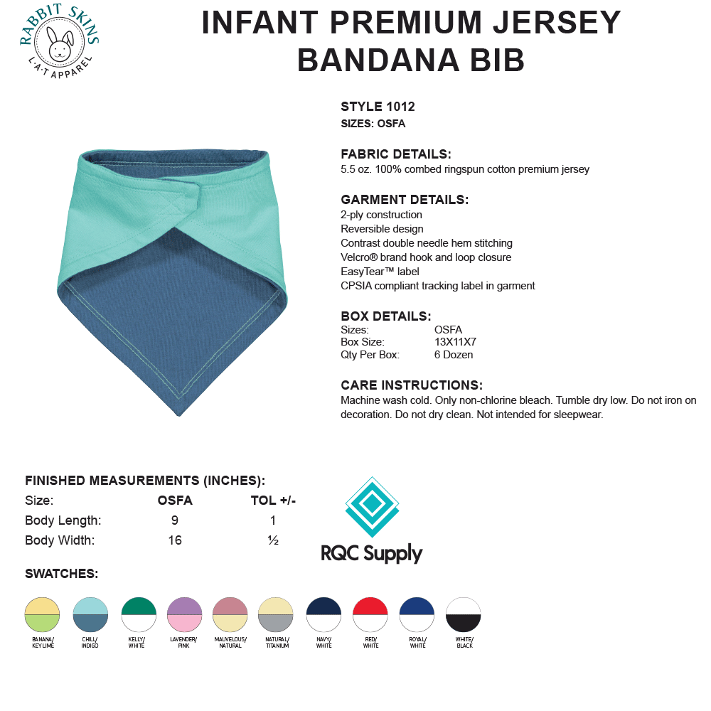 1012 LAT Infant Premium Jersey Bandana Bib