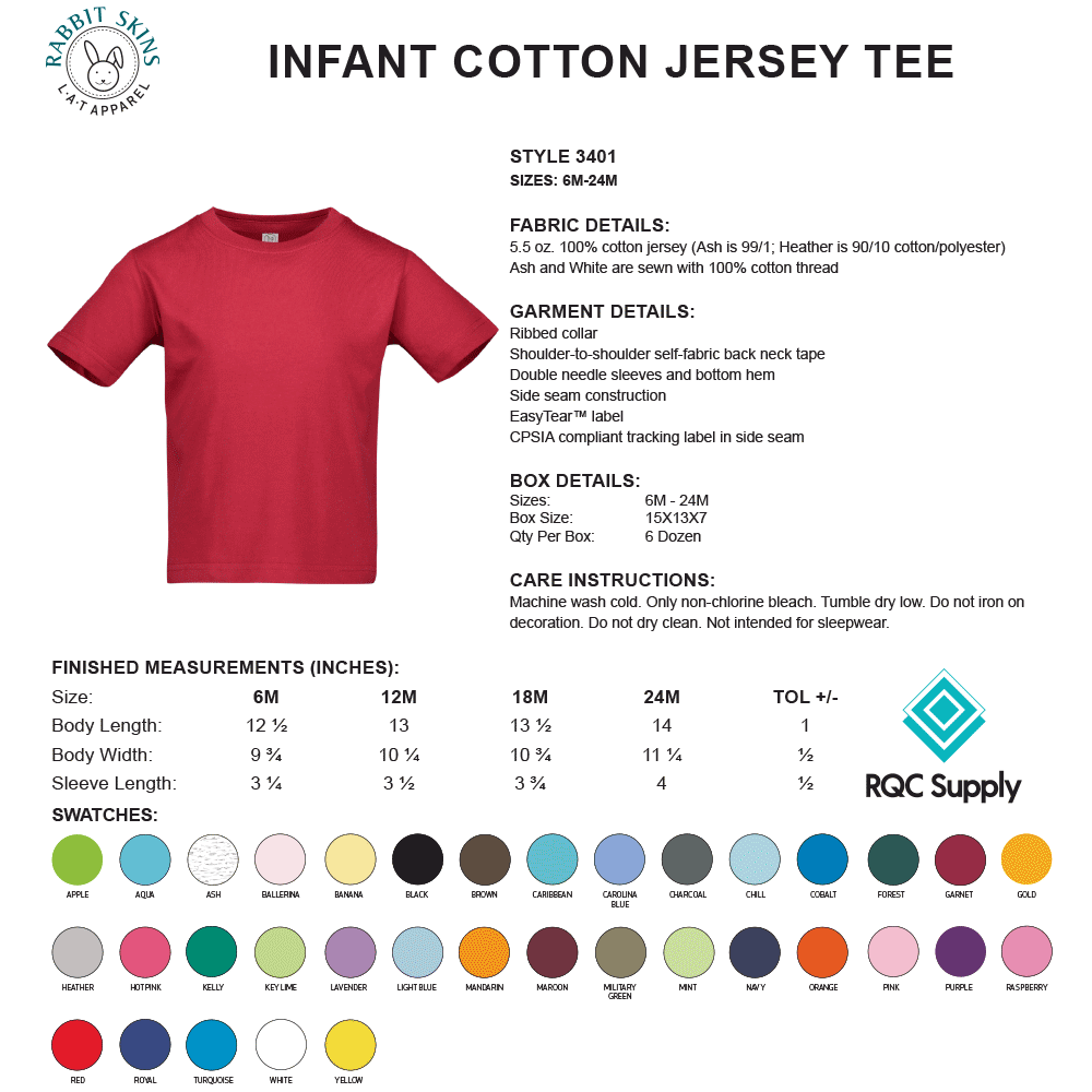 3401 Infant Cotton Jersey Tee
