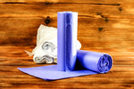 Four rolls of blue and white heat-transfer vinyl