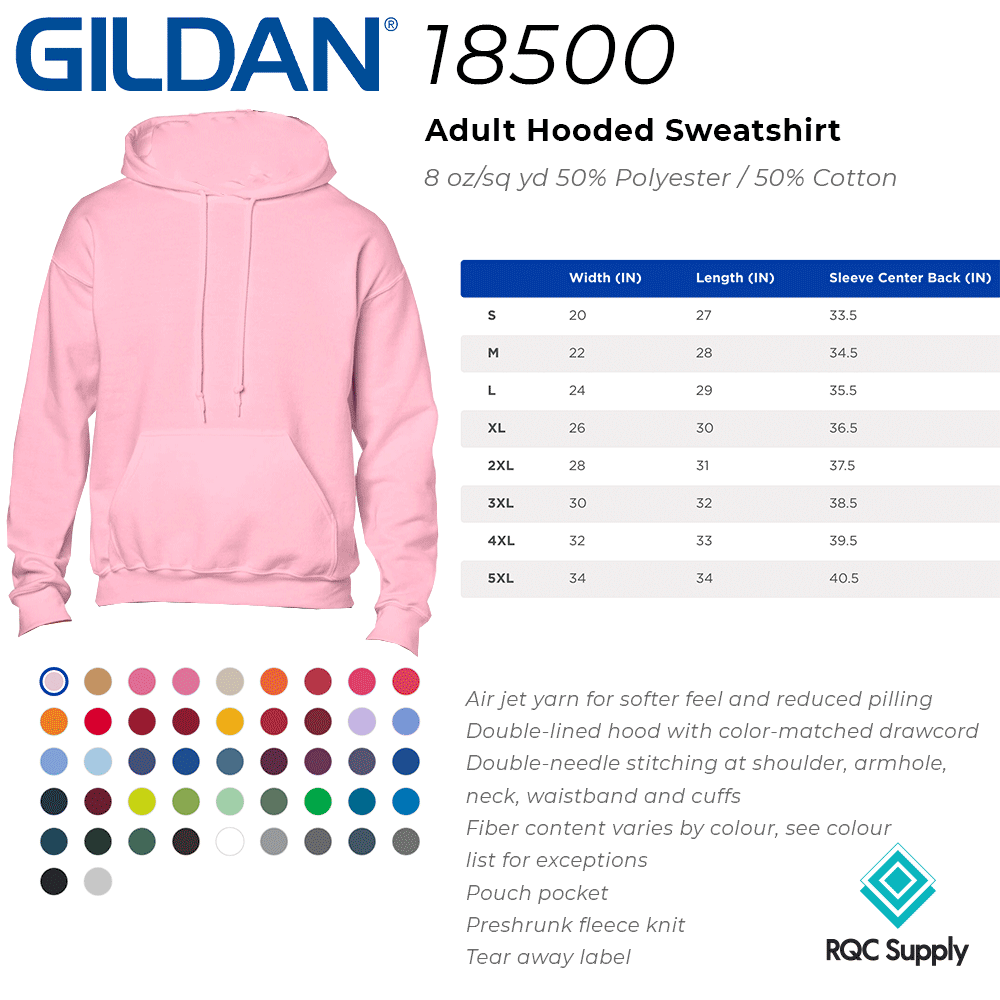 18500 Gildan Adult Hooded Sweatshirt