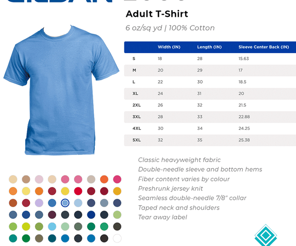 2000 Gildan Adult T-Shirt – RQC Supply Ltd