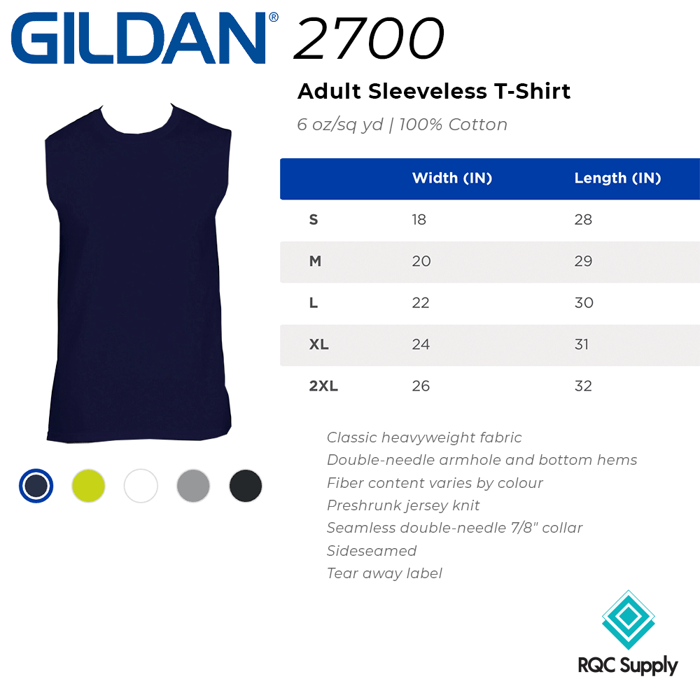 2700 Gildan Adult Sleeveless T-shirt