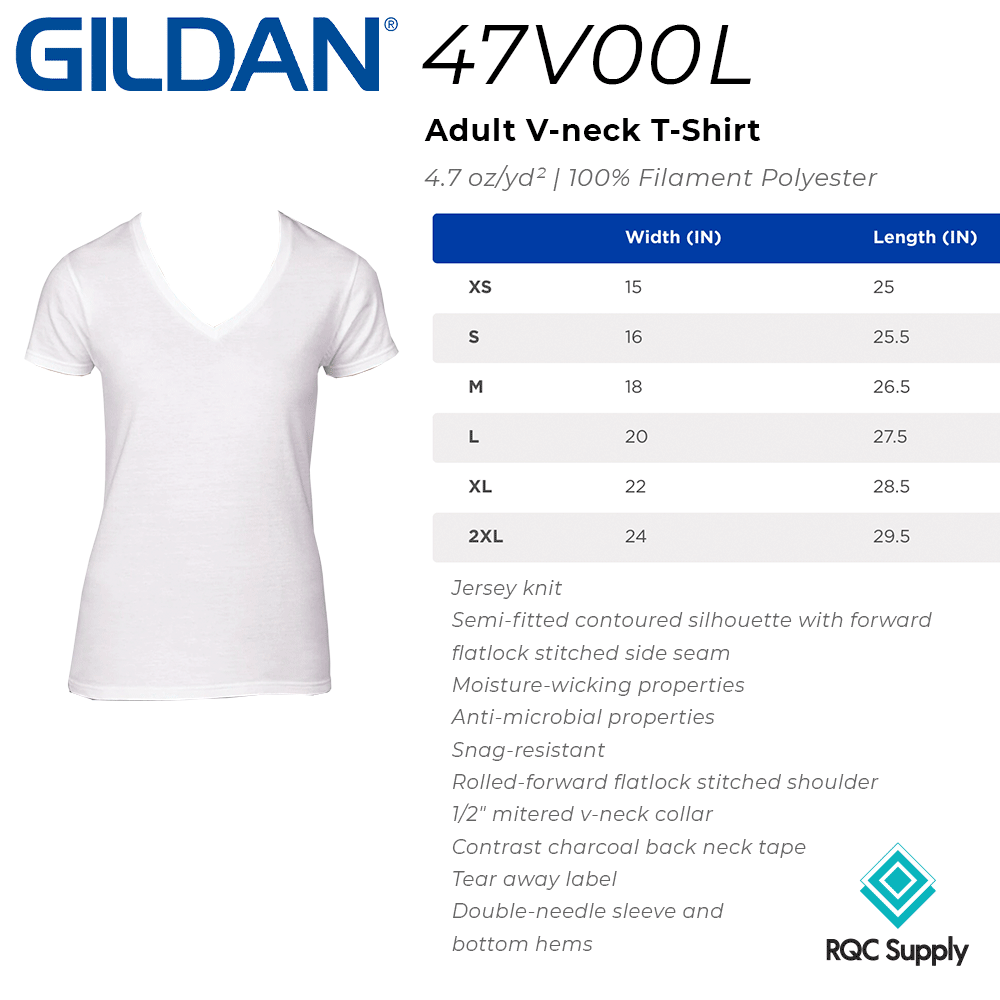 47V00L Gildan Size Chart
