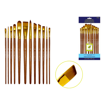 Artist Brush Set with Antique Wood Premium Teflon Set sold by RQC Supply Canada an arts and craft store located in Woodstock, Ontario