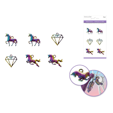 Paper Craft Emb: Aura Boralis Finish Metal Charms - Forever in Time