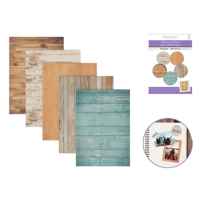 Distressed Wood Scrapbooking Papers sold by RQC Supply Canada an arts and craft store located in Woodstock, Ontario
