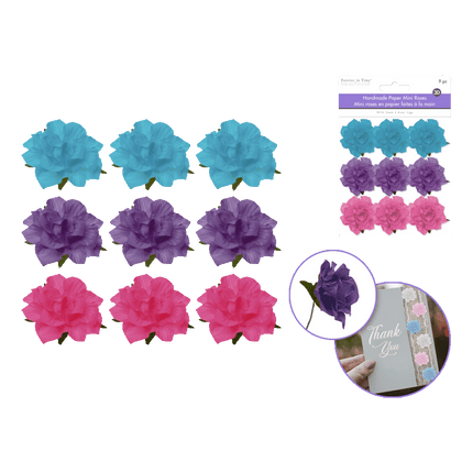 Pastel Paper Flowers sold by RQC Supply Canada an arts and craft store located in Woodstock, Ontario showing bold colours
