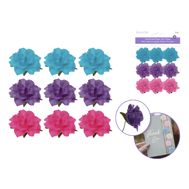 Pastel Paper Flowers sold by RQC Supply Canada an arts and craft store located in Woodstock, Ontario showing bold colours