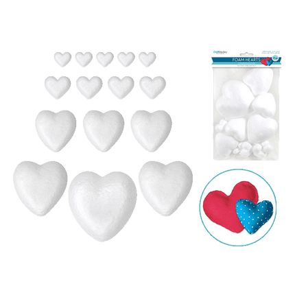 Poly Foam Hearts sold by RQC supply Canada an arts and craft store located in Woodstock, Ontario