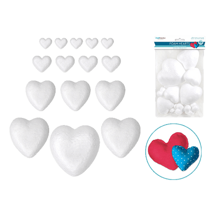 Poly Foam Hearts sold by RQC supply Canada an arts and craft store located in Woodstock, Ontario