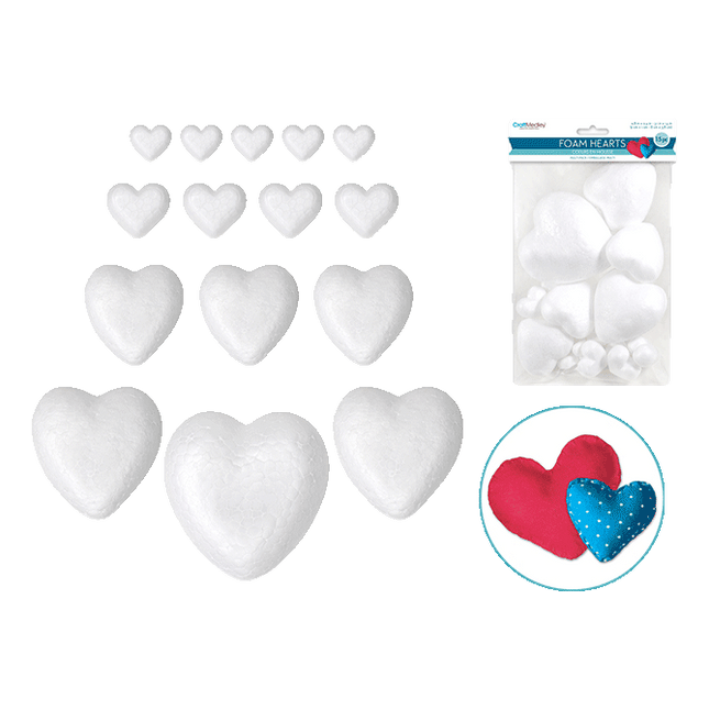 Poly Foam Hearts sold by RQC supply Canada an arts and craft store located in Woodstock, Ontario