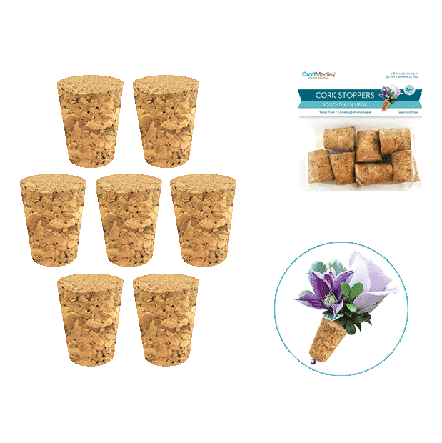 Tapered Wine Bottle Corks sold by RQC Supply Canada an arts and craft store located in Woodstock, Ontario