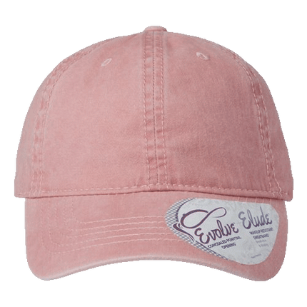 Pattern Underneath Ponytail hat sold by RQC Supply Canada showing front profile dusty rose with flower pattern