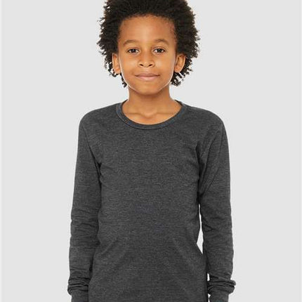Bella + Canvas Youth Heather CVC Long Sleeve Tee - 3501YCVC
