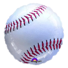 Baseball Helium Balloon sold by RQC Supply Canada an arts and craft store located in Woodstock, Ontario