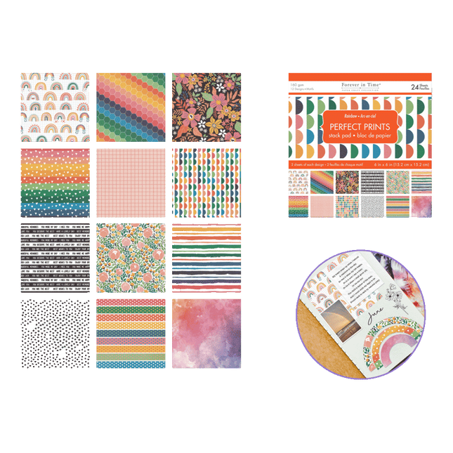 Perfect Prints Scrapbooking Paper sold by RQC Supply Canada an arts and craft store located in Woodstock, Ontario