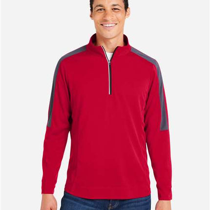 Core 365 Men's Market Snag Protect Mesh Colorblock Quarter-Zip Pullover - CE404