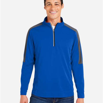 Core 365 Men's Market Snag Protect Mesh Colorblock Quarter-Zip Pullover - CE404