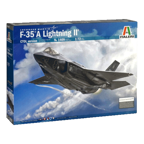 Italeri F-35A Lightning II Model Airplane Kit sold by RQC Supply Canada an arts and craft store located in Woodstock, Ontario
