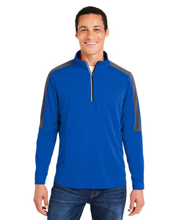 Core 365 Men's Market Snag Protect Mesh Colorblock Quarter-Zip Pullover - CE404