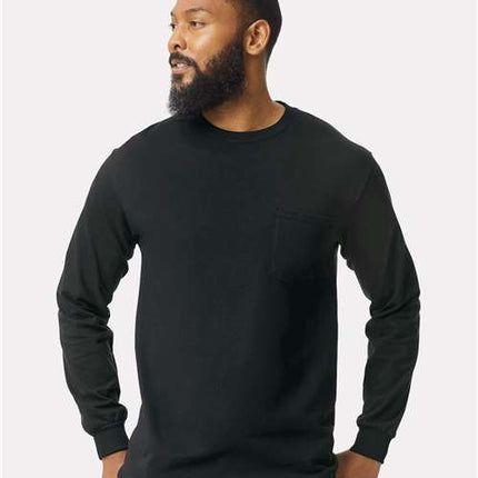 Gildan Men's Ultra Cotton® Long Sleeve Pocket T-Shirt - 2410