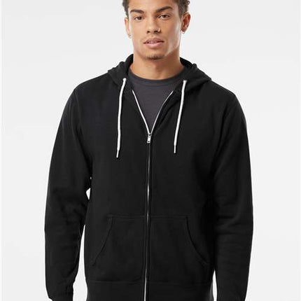 Unisex Lightweight Full-Zip Hooded Sweatshirt