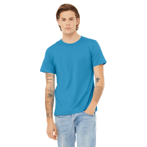 3001 Aqua Unisex Cotton Tshirts made by Bella & Canvas Sold by RQC Supply Canada