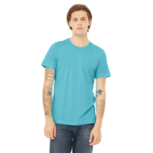3001 Turquoise Unisex Cotton Tshirts made by Bella & Canvas Sold by RQC Supply Canada