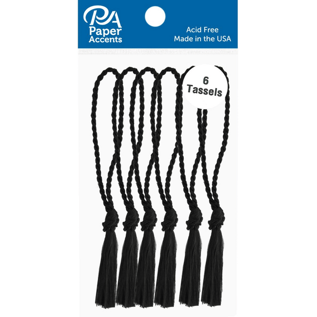 Black Bookmark Tassels sold by RQC Supply Canada an arts and craft store located in Woodstock, Ontario