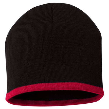 8" Bottom-Striped Beanie