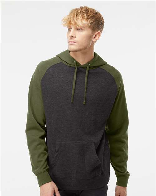 Independent Trading Co Unisex Raglan Hooded Sweatshirt - IND40RP