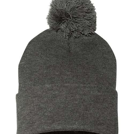 12" Pom-Pom Cuffed Beanie
