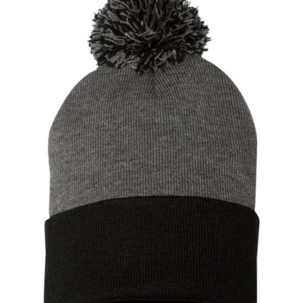 12" Pom-Pom Cuffed Beanie