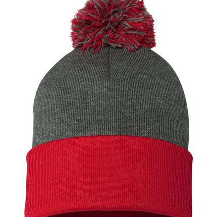 12" Pom-Pom Cuffed Beanie