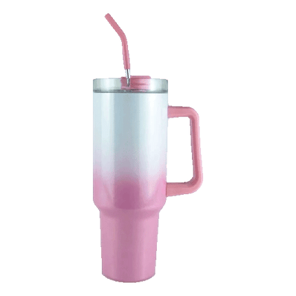 40 oz Sublimation Pink Holographic Ombre Charger Tumblers sold by RQC Supply Canada an arts and craft store located in Woodstock, Ontario