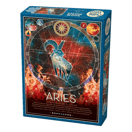 Zodiac Themed Puzzles sold by RQC Supply Canada an arts and craft store located in Woodstock, Ontario showing Aries Zodiac Puzzle