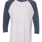 Indigo Sleeves/ Heather White Body / XS
