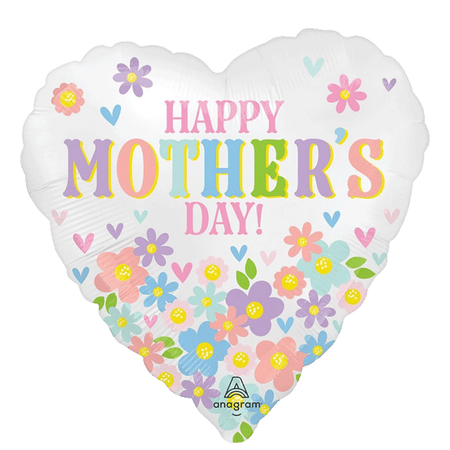 Happy Mother's Day Heart Shaped Daisy Balloon sold by RQC Supply Canada an arts and craft store located in Woodstock, Ontario