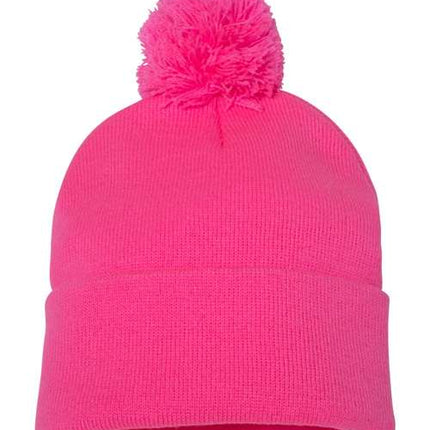 12" Pom-Pom Cuffed Beanie